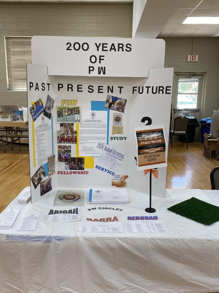 display board setup on table